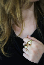 Load image into Gallery viewer, Hema Gold Ring - Gold Coated Geometric Ring - MERCe
